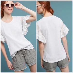 Anthro vanessa Virginia Ruffled Sorrento Top